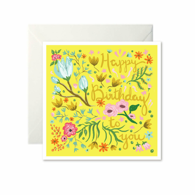 Yellow Blossom Birthday Card